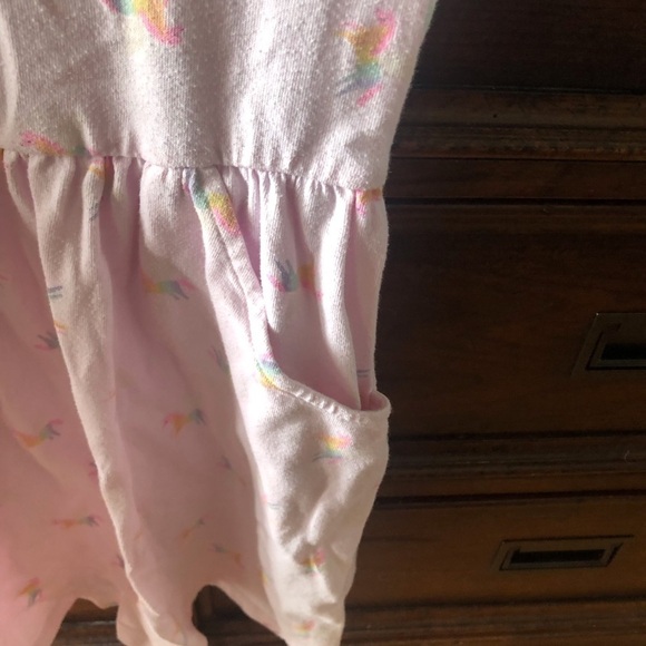 Cat & Jack pink rainbow unicorn dress with pockets in size S (6/6x) - Picture 3 of 4